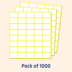 1000 Pack, 0.5″ X 0.75″ – White Labels Stickers for Writing, Price Stickers