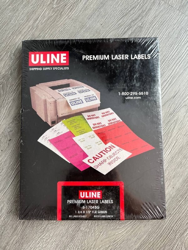 ULINE Premium Laser Labels S-17045G – 1 3/4 x 1/2″ FLR GREEN – 8,000 labels/box