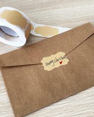 300 Pcs Gift Tag Name Labels Stickers, Kraft Blank Self-Adhesive Jar Labels