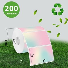 3×2 Inch Gradient Thermal Labels Colorful Direct Thermal Stickers Label Sel
