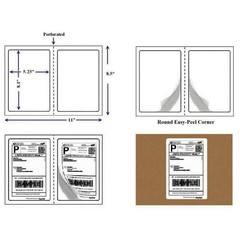 50-20000 Premium 8.5×5.5 Shipping Labels 2-Up Round Corner Half Sheet Self Adhes