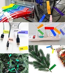 White Cable Labels, 300 Premium Wire Label Tags for Electronics, Printable Cord