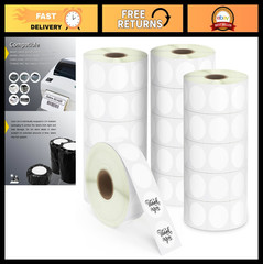 1.5″ Circle Thermal Sticker Labels – 15200 Round Labels, Perforated for Zebra Pr