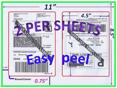 20 Pro Office Shipping Labels-7.0X4.5-Rounded Corner-Blank Labels-Made In USA