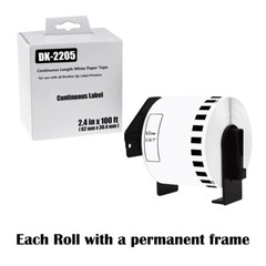 1Roll 2-3/7″ x 100′ Continuous Paper Tape DK-2205 for Brother QL-1050N Label