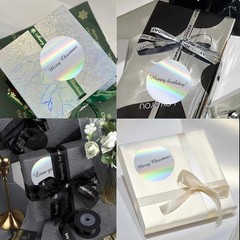 3″ Holographic Direct Thermal Label Stickers, Round Printable Rainbow Glitter…