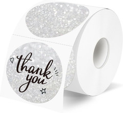 2 Inch White round Thermal Labels Sticker, Waterproof Circle Direct Thermal Labe