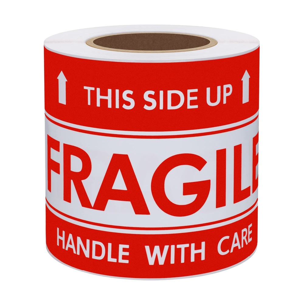 Hybsk This Side Up Fragile Stickers 3×5 inch Handle with Care Shipping and Packi
