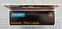 DYMO Rhino Industrial Flexible Nylon Tape 1″ x 11-1/2′ Black on White — 1734524