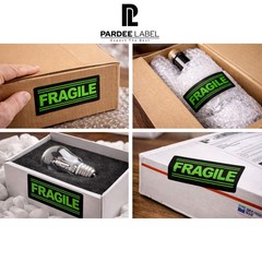 Fragile Stickers Neon Green 1×3 Shipping Warning Labels 250/Roll