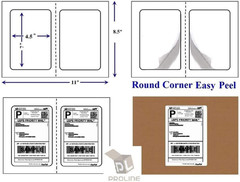 200 Self Adhesive 7″ X 4.5″ round Corner Perforated Blank Shipping Labels 2 per