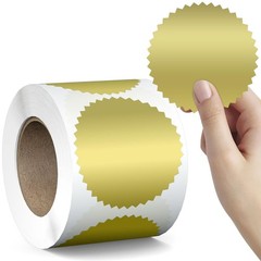 300 Pcs 2 Inch Book Embosser Stickers Roll, 300 Pack Round Gold Embossed Stic…