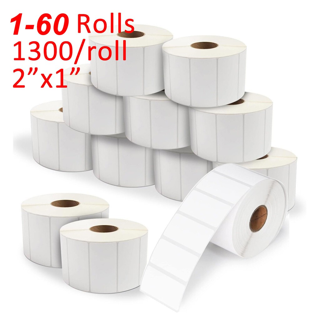2″x1″ Direct Thermal Labels Barcode FBA SKU 1300/Roll for Rollo & Zebra Printer