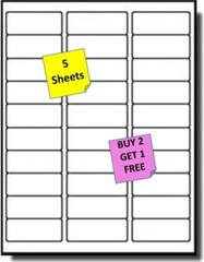 [5 Sheets] Generic Address Labels White 1″ x 2-5/8″ 30 per sheet LASER/INK B2G1