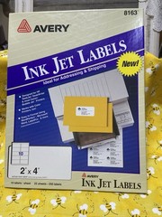 Avery Ink Jet Labels 8160 25 Sheets x 30 Labels = 750 Labels NEW