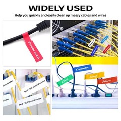 270 PCS Tear Resistant Cable Labels, 9 Colors Waterproof Cable Tags Wire Labels