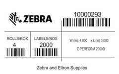 Zebra 10000293 Label Paper 4 x 3 in Direct Thermal Z-Perform 2000D 3″ CORE