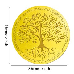 150pcs Tree of Life Envelope Gold Foil Stickers Gold Embossed Stickers Adhesi…