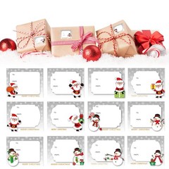 LOKIPA 120 Pieces Christmas Self Adhesive Gift Tag Stickers, Xmas Stickers