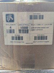 Zebra 10018341 Z-Perform 2000D Genuine OEM 4″x6″ Labels 1,000 Per Roll-4 Rolls