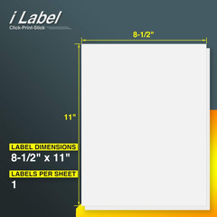 8.5″ X 11″ Full Sheet Label Sticker Paper for Laser & Inkjet Printers[500 Sheets