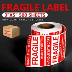 2×3 Fragile Stickers 1 Roll 500pcs Fragile Label Sticker Handle With Care
