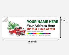 Personalized Merry Christmas! Red Car Theme Address Labels Stickers 2.625″x01″