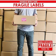 Fragile Stickers 1 Roll 500 2×3 Fragile Label Sticker Handle With Care Mailing