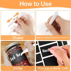 273 Pcs Labels for Jars, Waterproof Reusable Chalkboard Labels for Food Containe