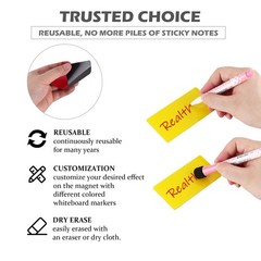 Dry Erase Magnetic Labels Multicolor (1” × 3” 60 Pcs),Blank Magnets for Whi…