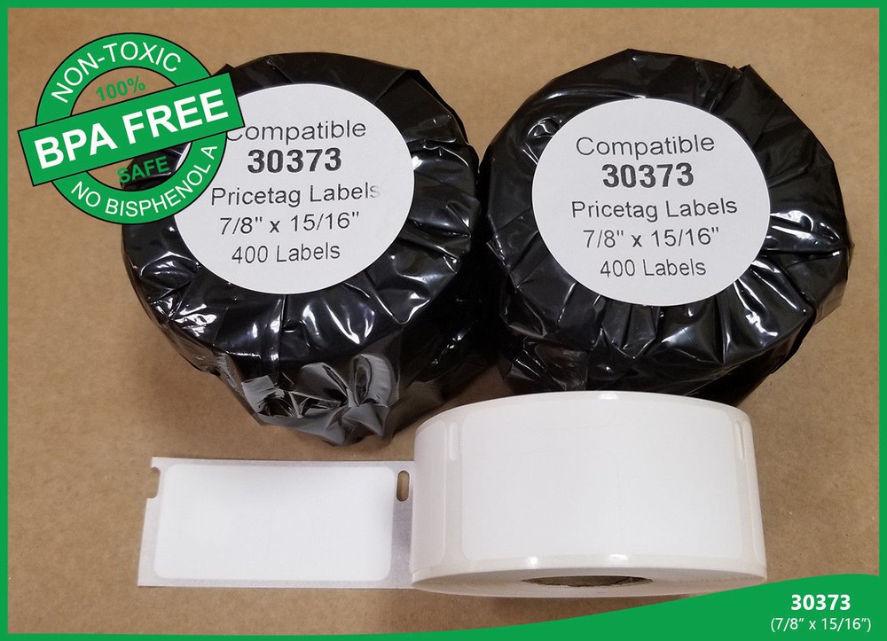Dymo(R) Compatible 30373 Rolls Multipurpose Pricing Labels White Rat Tail Style