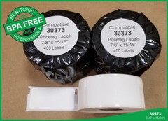 Dymo(R) Compatible 30373 Rolls Multipurpose Pricing Labels White Rat Tail Style