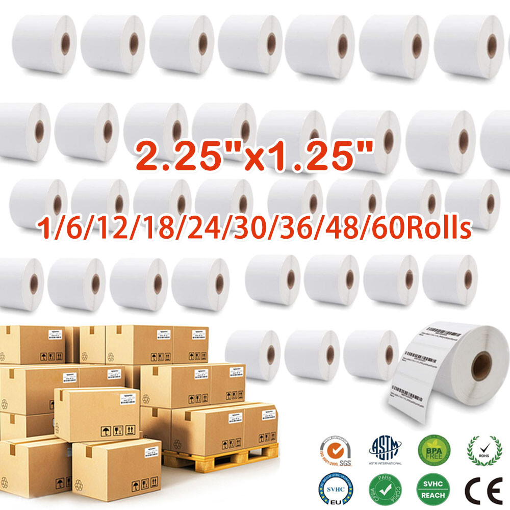 2.25 x1.25 Direct Thermal Barcode Labels Zebra LP2824 TLP2824 LP2844 1000/Roll
