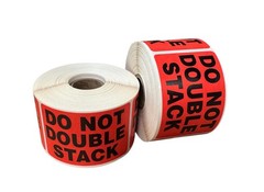 2×3 Red DO NOT DOUBLE STACK Shipping Labels | 4 Rolls 500 Each (2000 Total)
