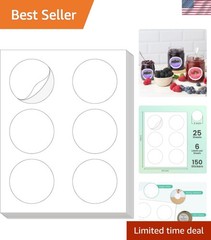 3” Diameters Round Printable 150 Labels Sticker Labels for Laser/Inkjet Prin…