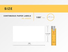 Non-OEM Fits BROTHER DK-2223 Continuous Labels (1-31/32″ x 100 feet) – (1) Roll