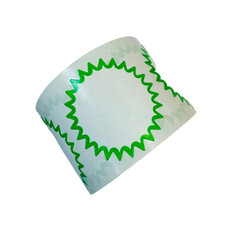 Direct Thermal Zebra 2″ Starburst Labels Red, Yellow, Green Border 1500 Total