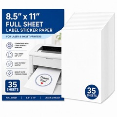 35 Sheets Full Sheet Label Paper 8.5″ x 11″ Sticker Paper for Inkjet & Laser