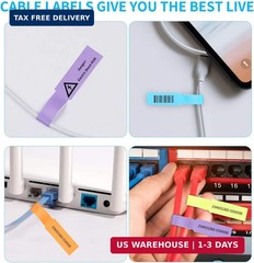 White Cable Labels, 300 Premium Wire Label Tags for Electronics, Printable Cord