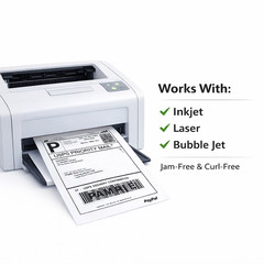 1000 Half Sheet Shipping Labels 8.5×5.5 Self Adhesive 500 Sheets Matte White