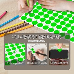 Pack of 1050 Fluorescent Green 3/4 Inch Circle Sticker Labels for Organization