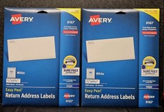 2x Avery Easy Peel Return Address Labels 8167 (4000 Labels Total)