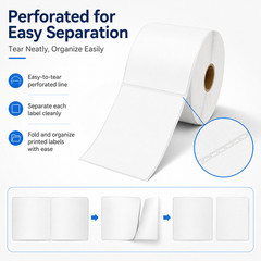 4×6 (102 mm x 152 mm) Shipping Labels 500 Labels/Roll Perforated for Zebra 5Roll