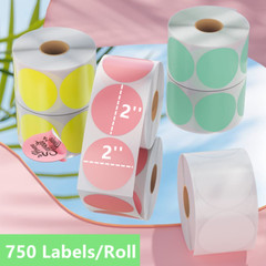 2” Round Direct Thermal Labels Round Circle Label Self-Adhesive Thermal Sticker