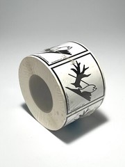 Marine Pollutant 4 x 4″ Labels Black & White Roll of 500 Vinyl Stickers