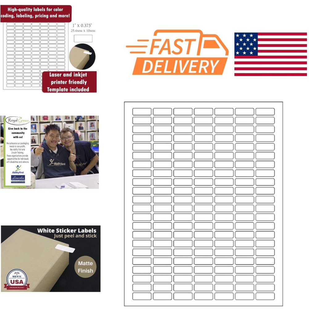 Versatile Small White Labels 1 Inch x 0.375 Inch for Organizing and Labeling