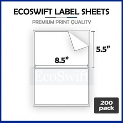 US 200 Shipping Labels 8.5 x 5.5 Rounded Corner Self Adhesive 2 Per Sheet Blank