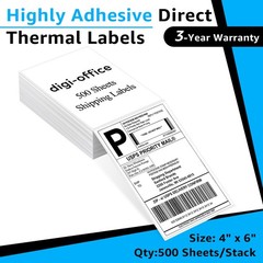 1PK of 500 4″x6″ Fanfold Thermal Shipping Label for Zebra Polono Jadens Printer