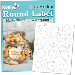 round Labels 2 Inch, Matte Waterproof Printable Circle Stickers for Inkjet and L
