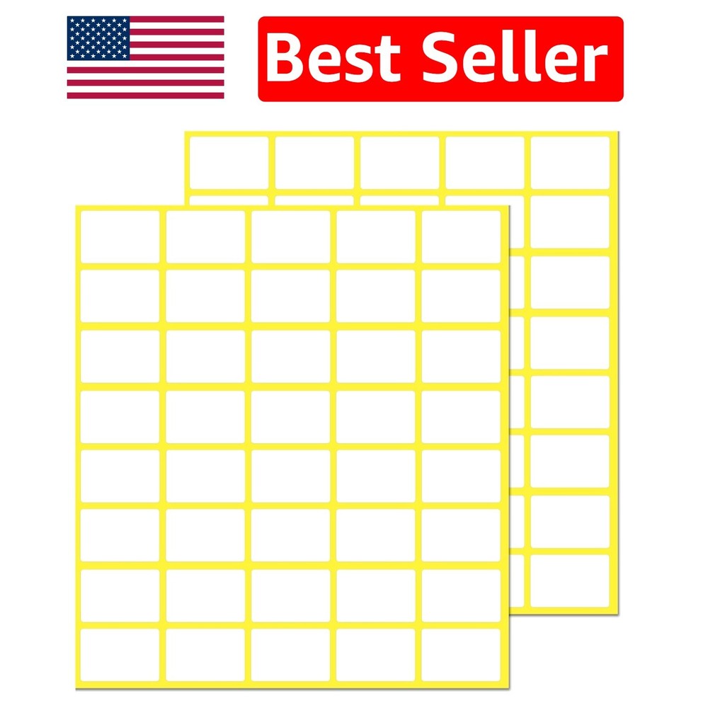 Versatile White Self-Adhesive Labels, 1000 Count 0.5″ x 0.75″ – Easy to Write On